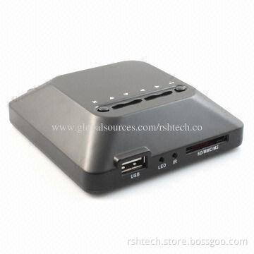 Mini SD Media Player with USB Host Port and SD/MMC/MS Card Slot, Measures 90 x 90 x 36mm